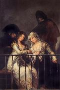 Francisco de goya y Lucientes Majas on a Balcony oil